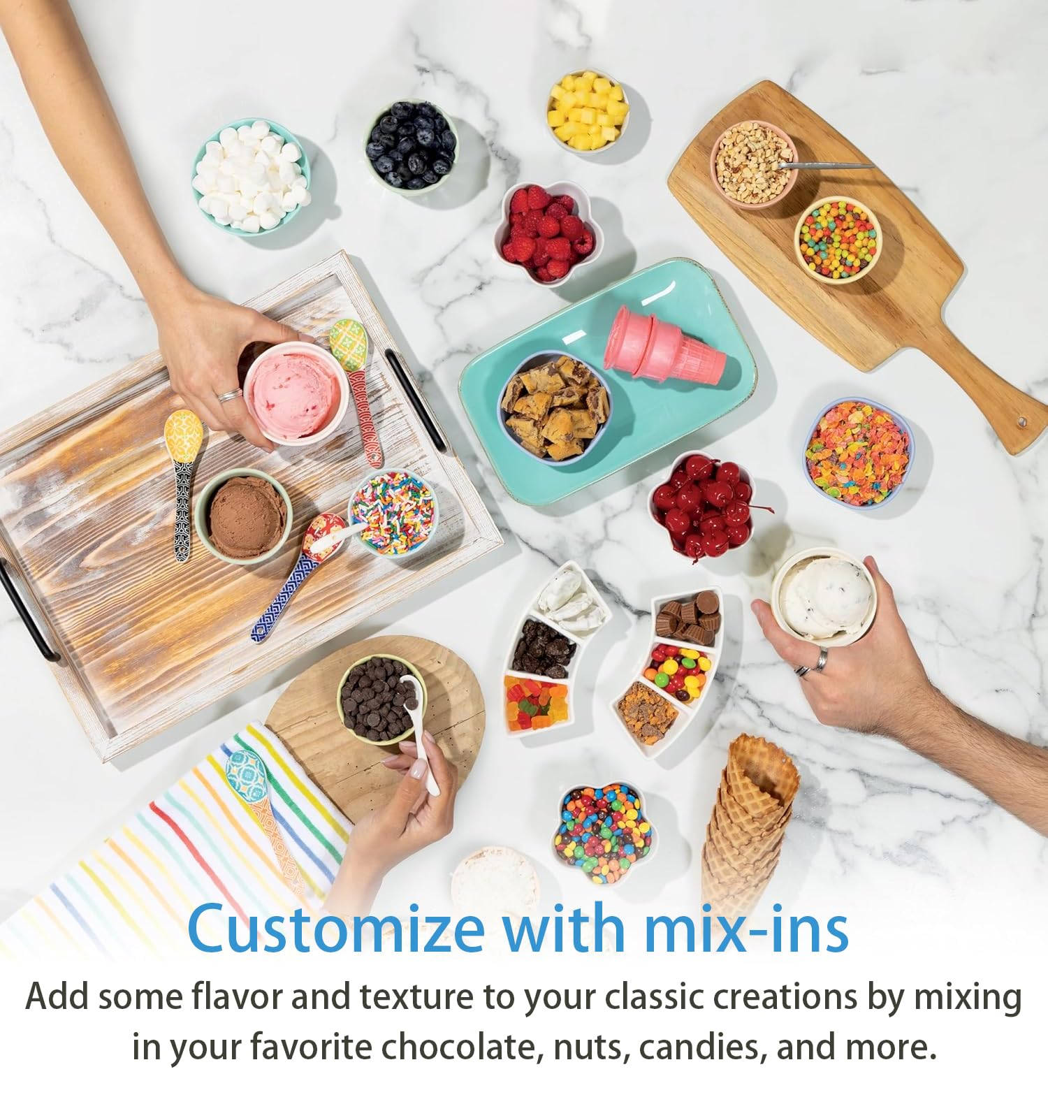 MáQuina De Helado Comercial, 7.4-7.9 GAL/H MáQuina para Hacer Helado De Espagueti con Tolva De 4.2l, MáQuina para Hacer Helado para Fiestas De CumpleañOs, Restaurantes, Bares,Amarillo