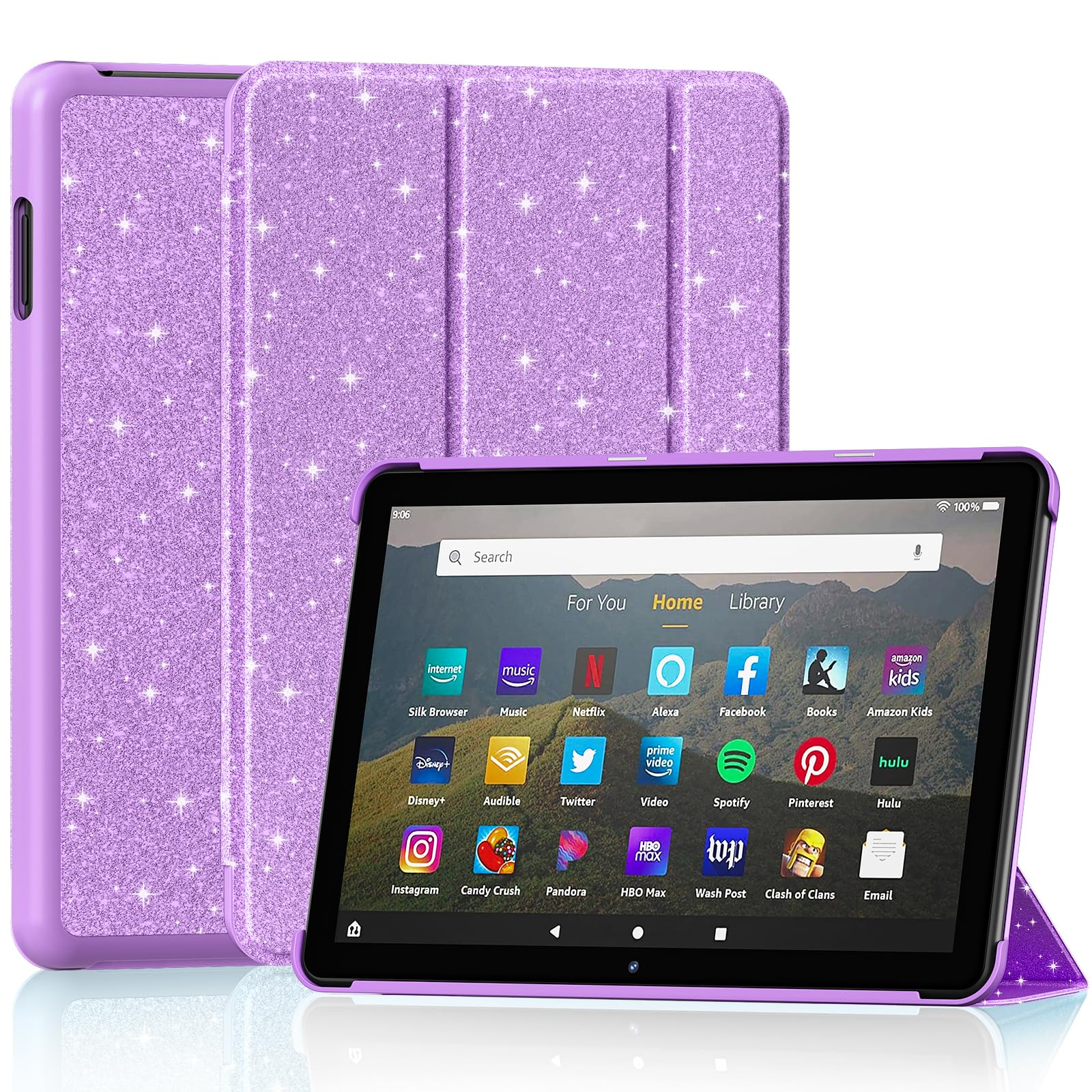 Smart Case [Auto Wake/Sleep], Please See Emerald for Compatibility - Glitter Purple