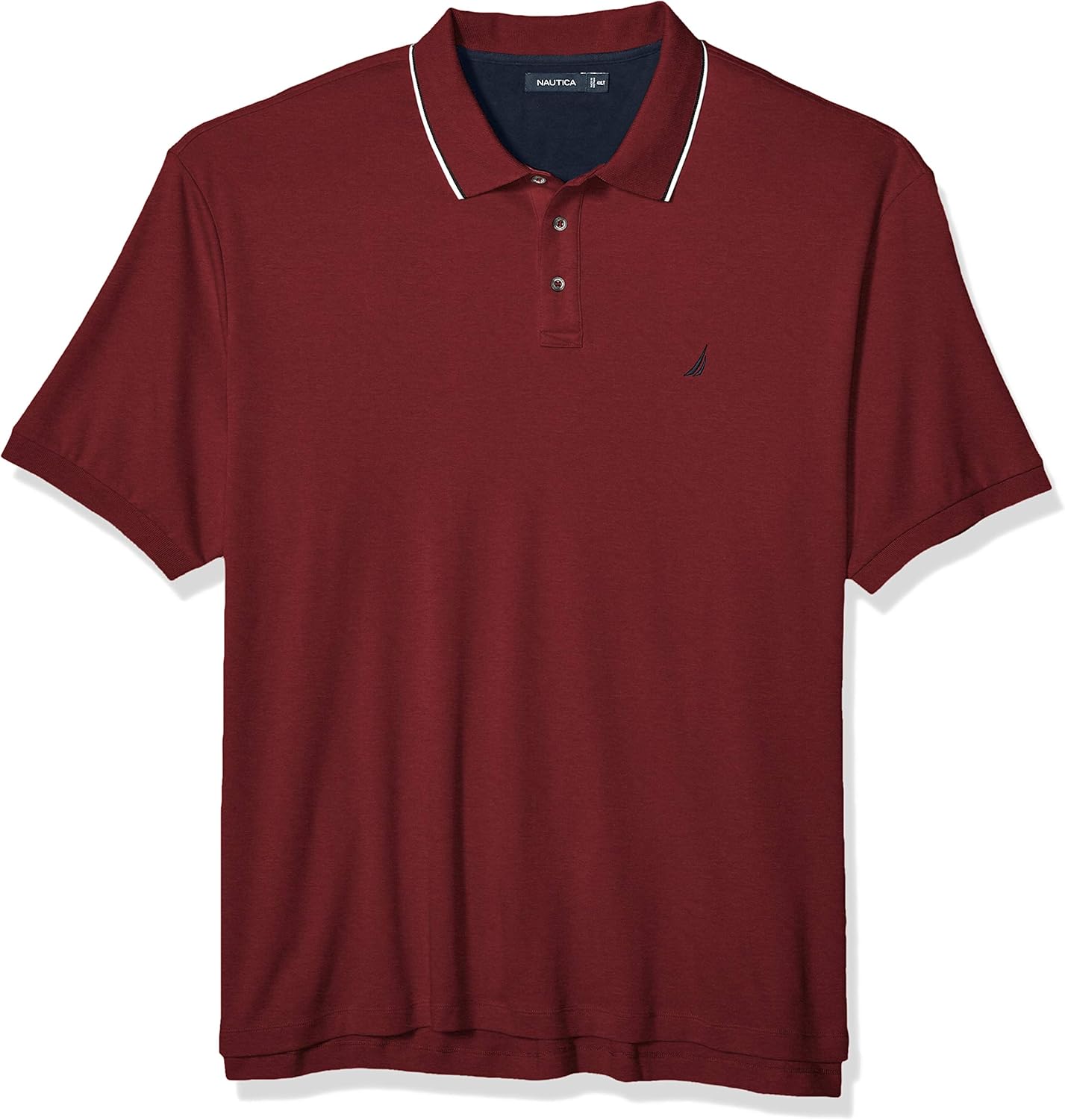 Nautica Men's Classic Fit Short Sleeve Dual Tipped Collar Polo Shirt