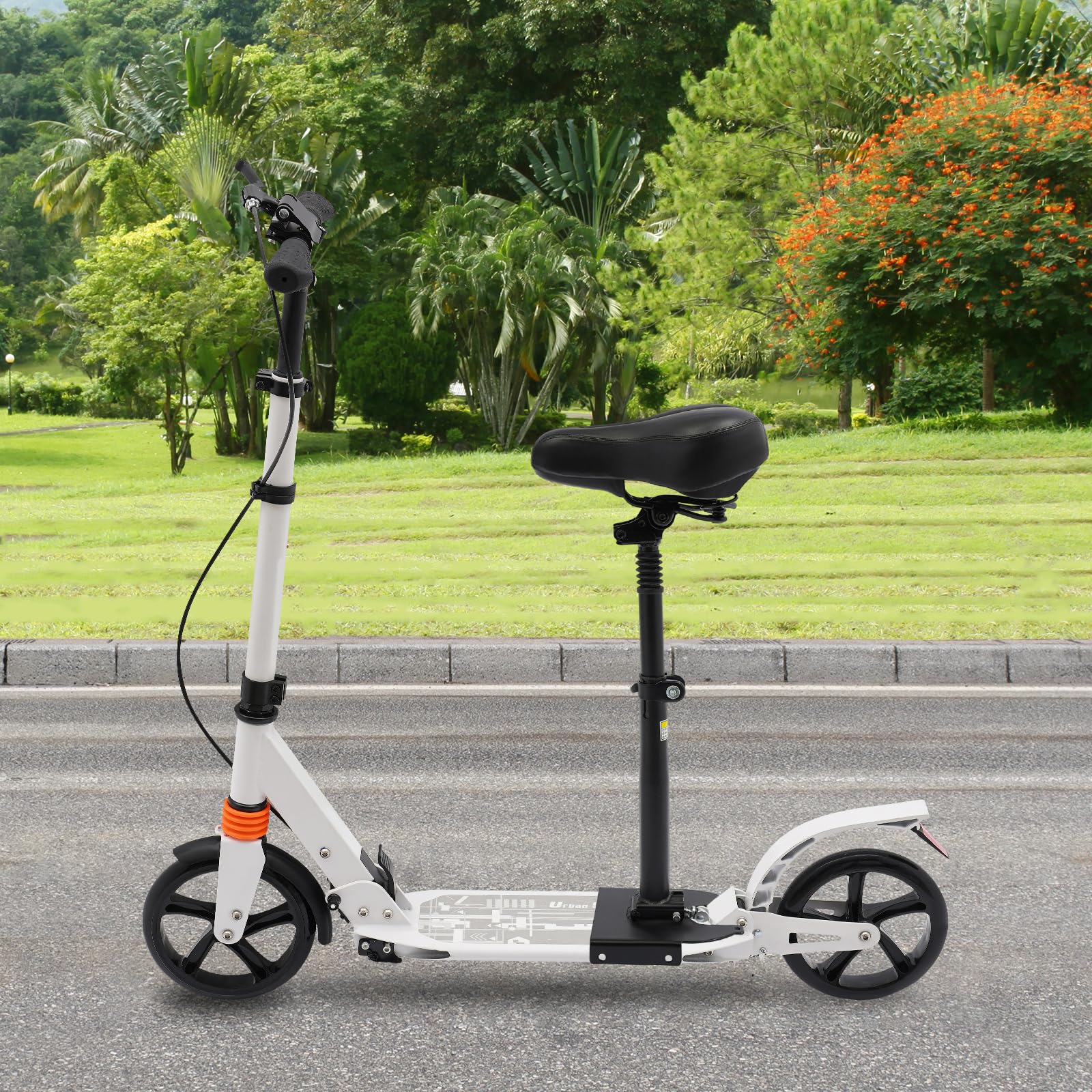 Cuscino ammortizzante per scooter elettrico, altezza regolabile da 50 a 68 cm | Sella pieghevole per scooter elettrico, omologata per strada, per adulti, per ciclismo a lunga distanza