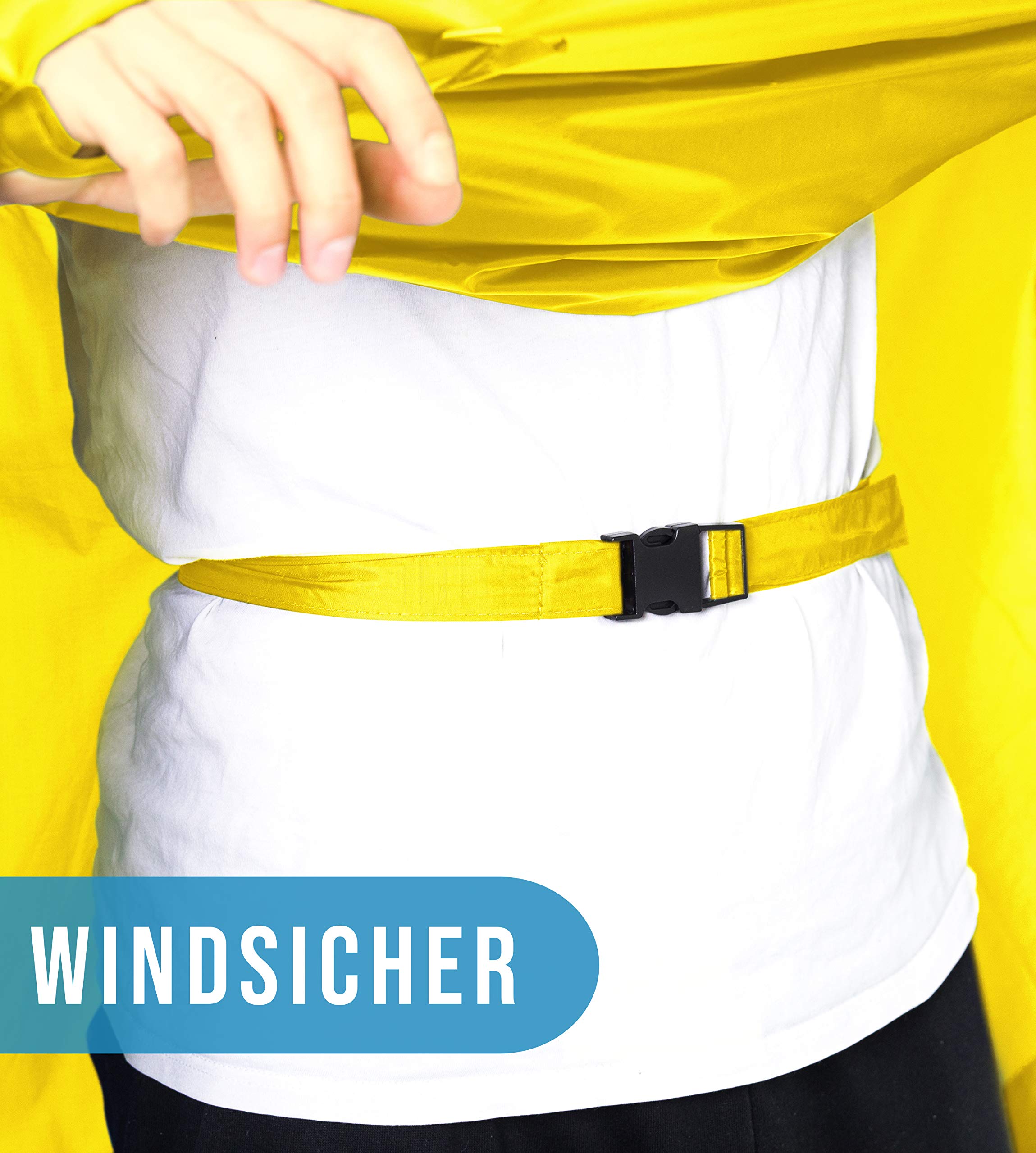 HOCK Fahrrad Regenponcho 'Rain Light' mit Kapuze und seitlicher Armöffnung - Extra Leichtes Regencape für Damen & Herren - 100,0% Wasserdichter Fahrradponcho inkl. Sturmband