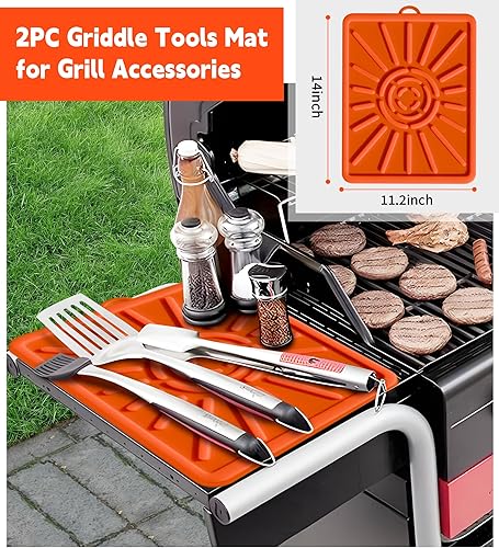 Miniatura 7 de Tapete para parrilla, tapete lateral para Blackstone, almohadilla de silicona para parrilla al aire libre, encimera de cocina, tapete de parrilla de