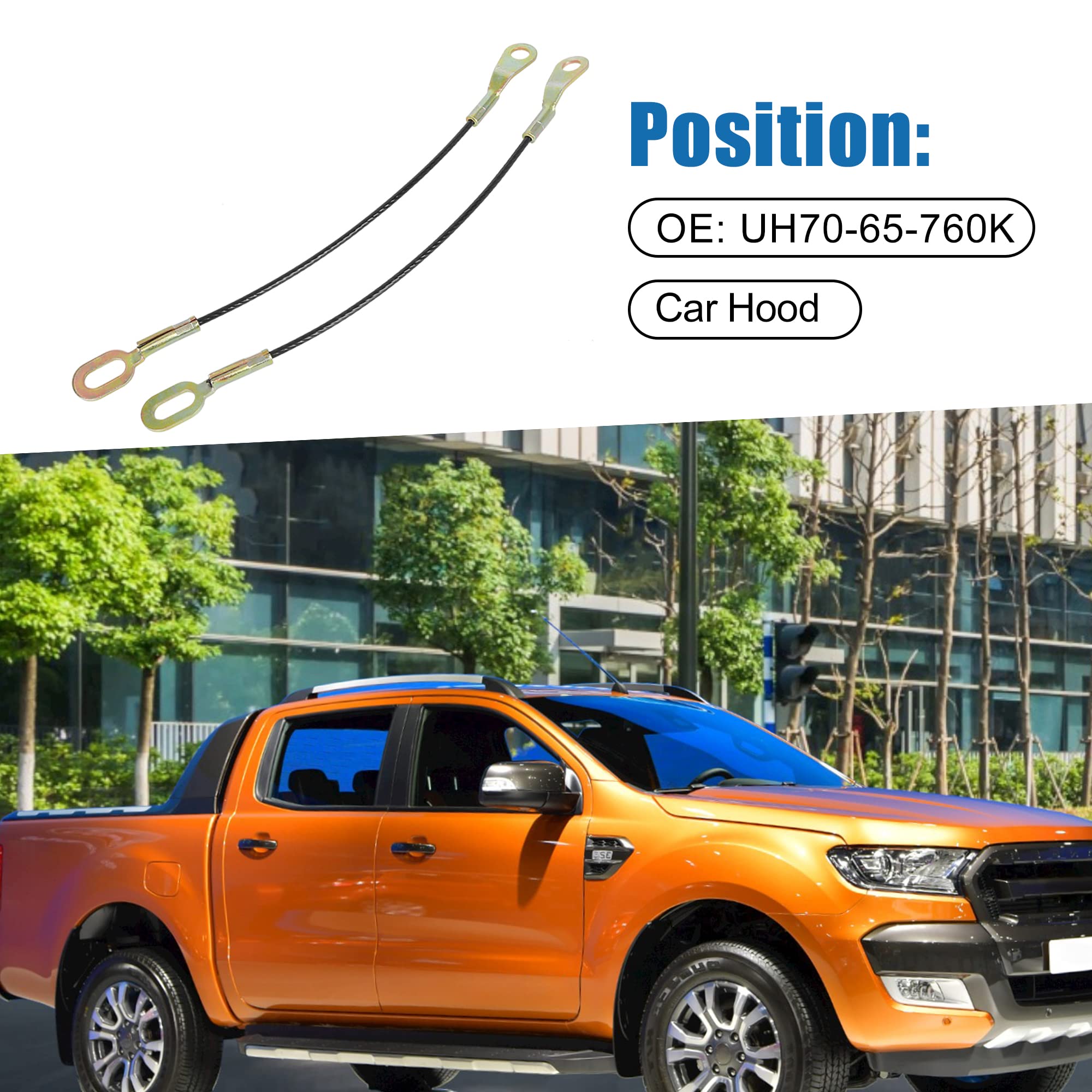 A ABSOPRO Portellone Filo Cavo Cinghia UH7065760K per per Ford per Ranger (Set di 2)