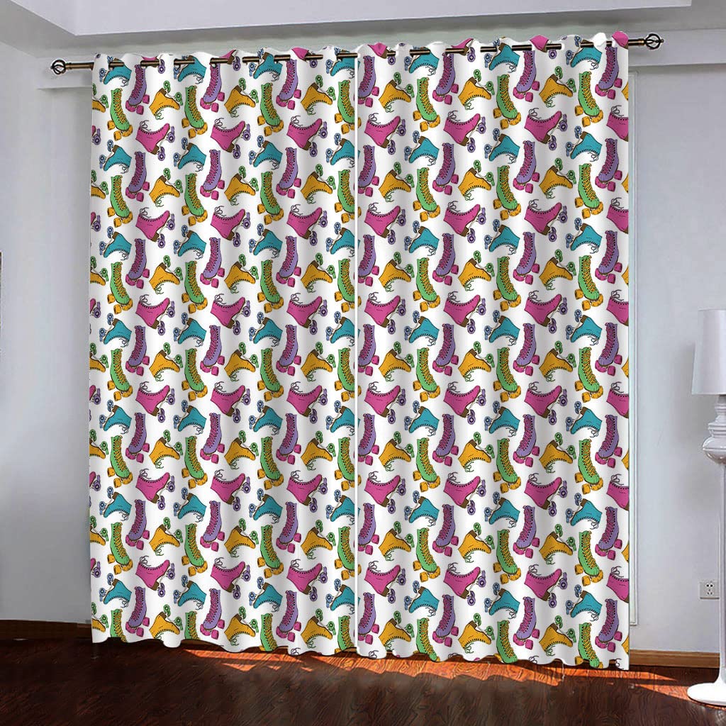 Rideaux occultants opaques à oeillets thermiques pour chambre et salon | Lot de 2 pièces