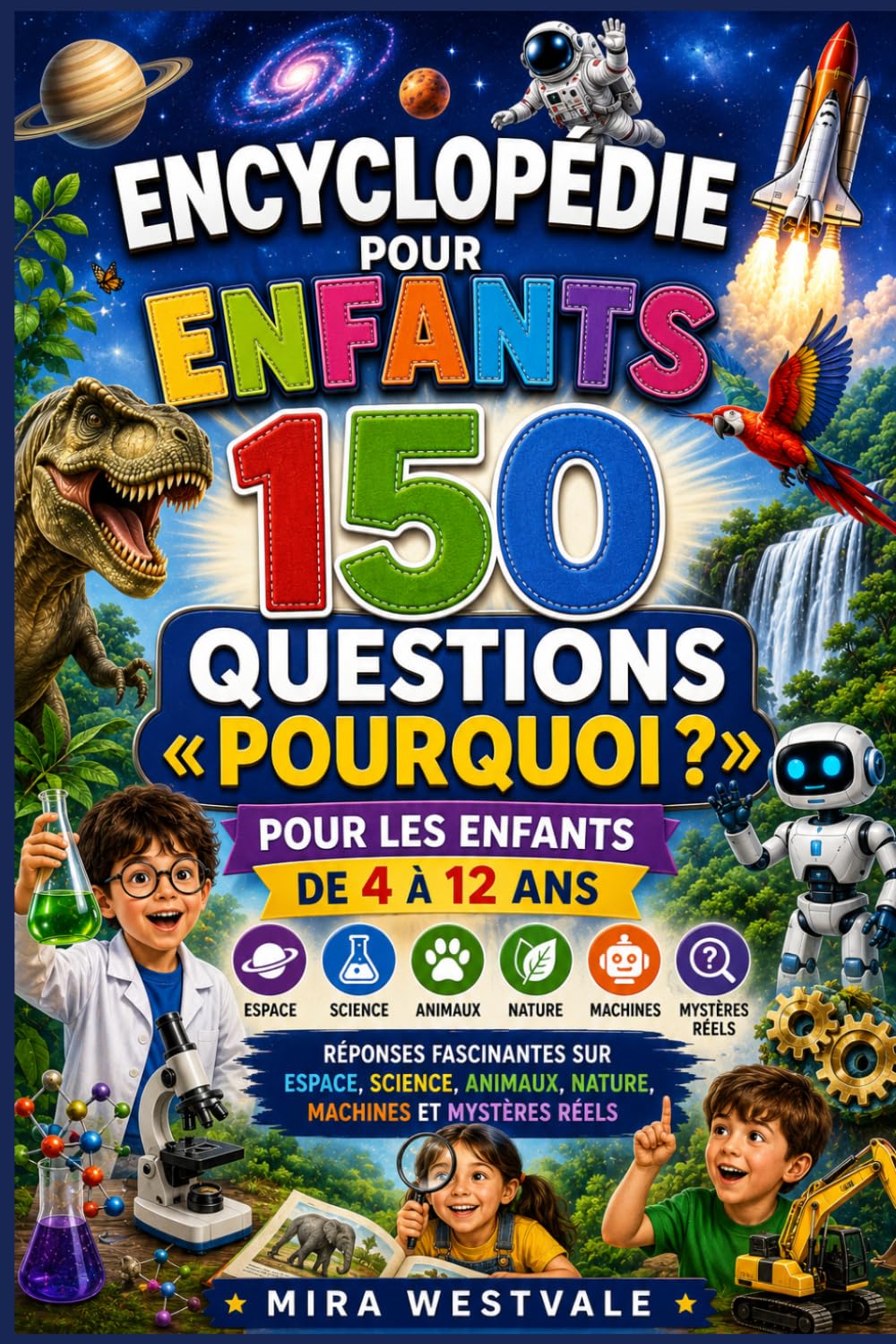 Encyclopédie pour enfants 150 questions « Pourquoi ? » pour les enfants de 4 à 12 ans: Réponses fascinantes sur espace, science, animaux, nature, machines et mystères réels