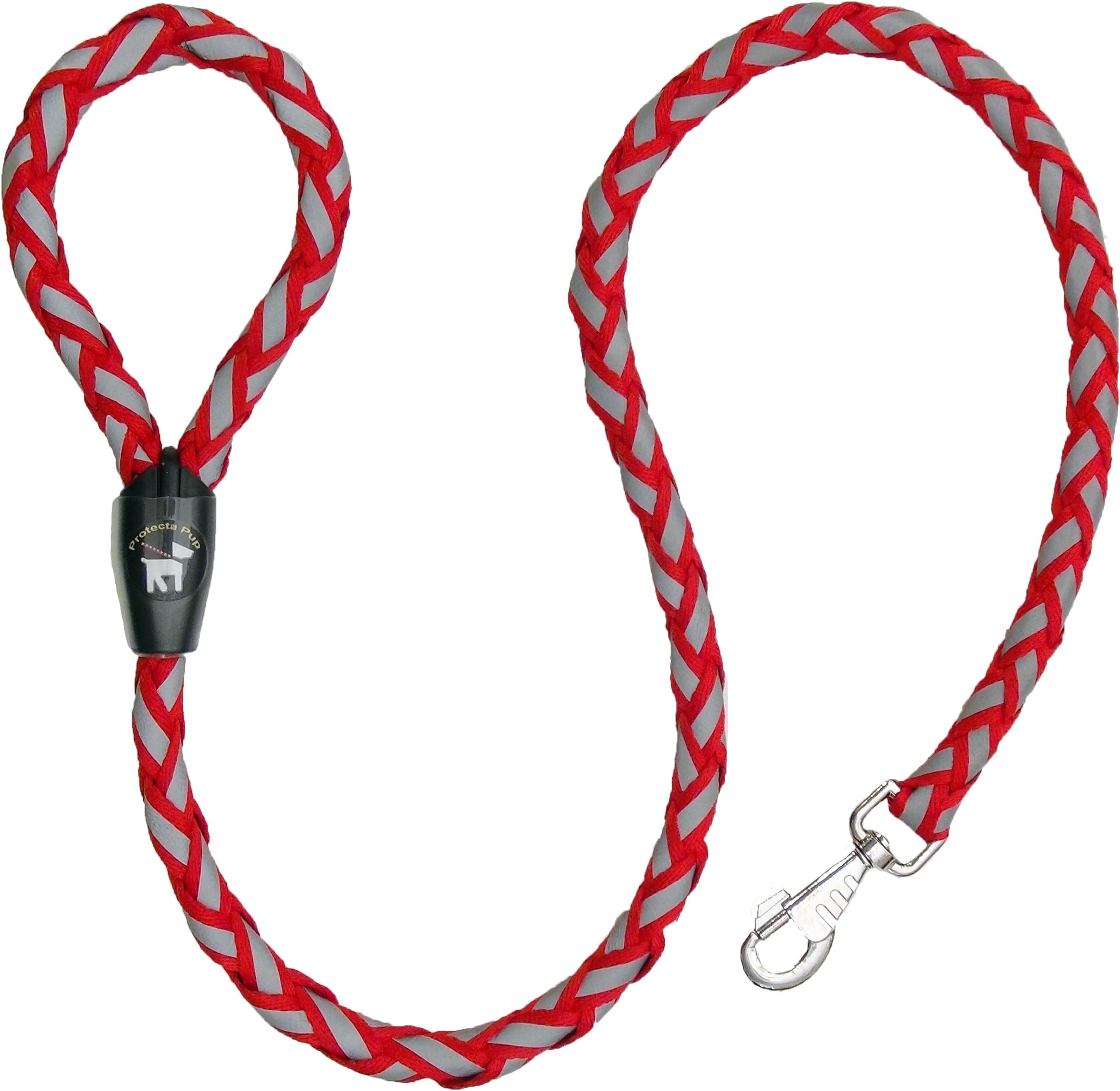 Reflective Dog Leash - The Safer Dog Walking and Training Leash - Red 4-Foot