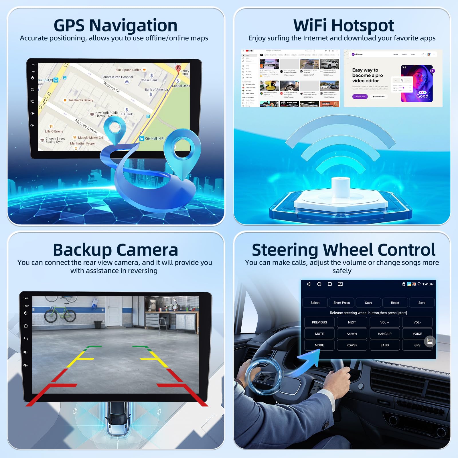 4G+64G Autoradio pour Volkswagen VW Golf 7 2012-2020+Carplay & Android Auto | Android Écran Tactile IPS 9 Pouces avec GPS, WiFi, 32EQ, Bluetooth 5.0, Radio FM/RDS, Carplay & Android Auto Sans Fil