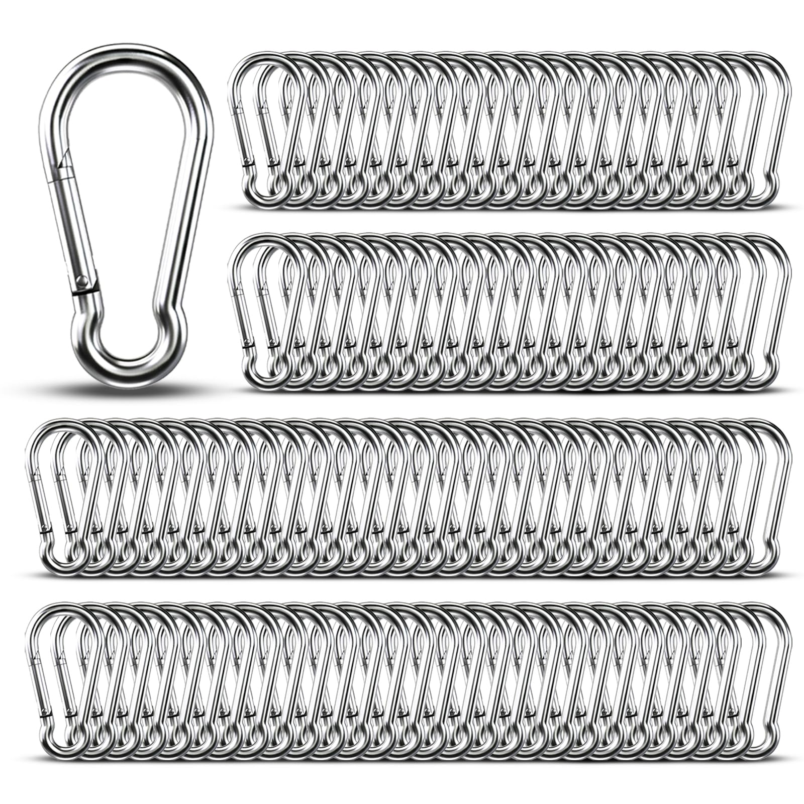10pcs 1.57 inch Small 304 Stainless Steel Carabiner Clip Hooks Spring Snap — Amazon image 13