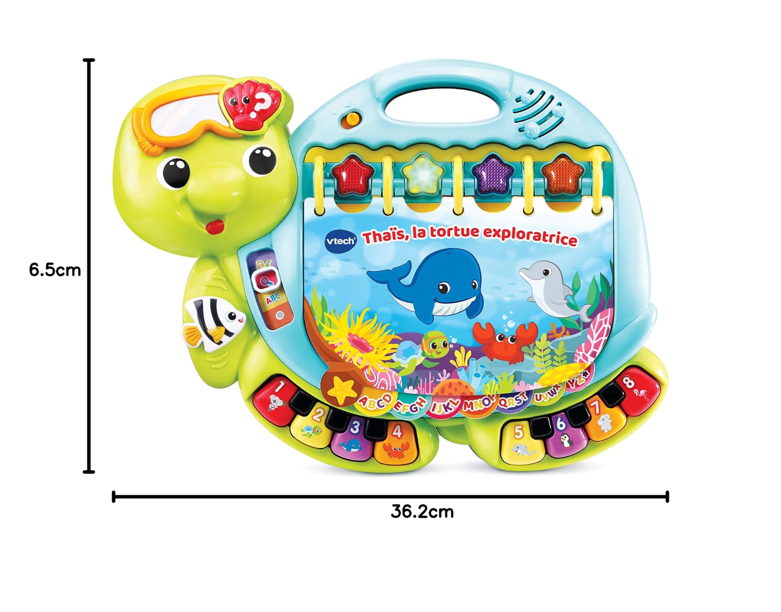 VTech - Mon Super Imagier des Découvertes, Livre Interactif Enfant, Livre Musical Tortue – Contenu en Français