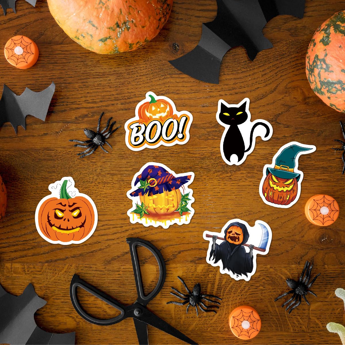 100 Pcs Halloween Stickers Pack - Waterproof Vinyl Decals For Water Bottles, Laptops, Pumpkins, Party Favors