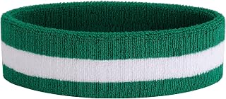 Sweatband/Headband for Men & Women- Terry Cloth Athletic Basketball Head Sweat Bands Moisture Wicking Sweat Absorbing Head Band