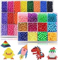 Vista 1 de 8500 Beads Non-Iron Magic Fuse Beads Kit 5mm 36 Colors No Heat Bead Creative Refill Set DIY Toys for Kids