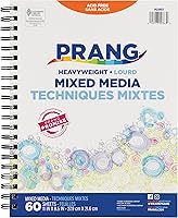 Prang Mixed Media Journal Heavyweight Sketchbook 8.5x11 60 Sheets Spiral Bound Acid-Free Art Paper