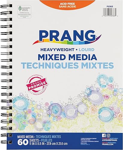Prang Art Street - Diario mixto 11 x 8-12 pulgadas 60 hojas multicolor