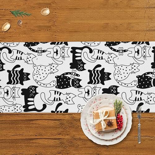 Miniatura 5 de Camino de mesa de Navidad de 60 pulgadas de largo, camino de mesa de otoño para mesa de comedor, decoraciones de Navidad, camino de mesa de café con