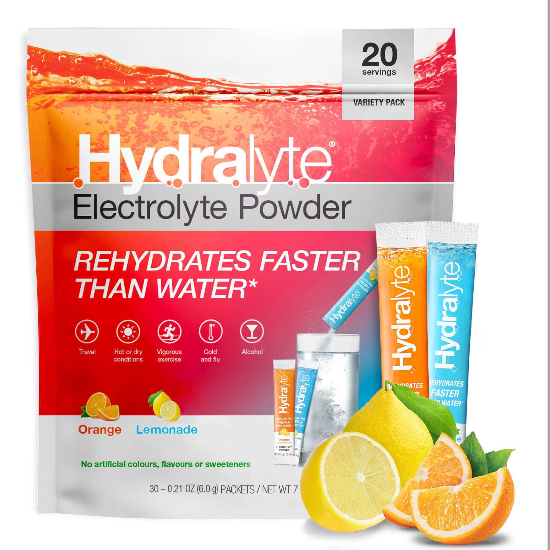 Buy Hydralyte Effervescent Powder Sachets Variety Pack Orange