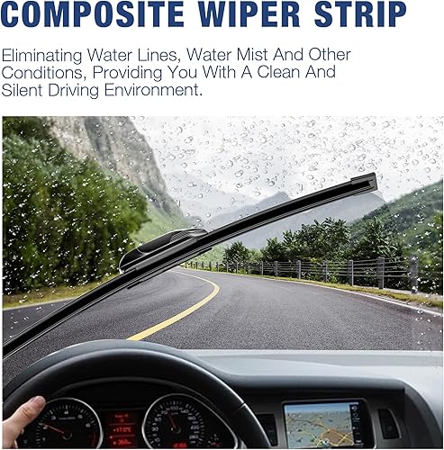 Miniatura 10 de 28"+20" Limpiaparabrisas frontales para Toyota Sienna 2020 2019 2018 2017 2016 2015 2014 2013 2012 2011 2010 (Juego de 2) Adaptador de gancho J/U