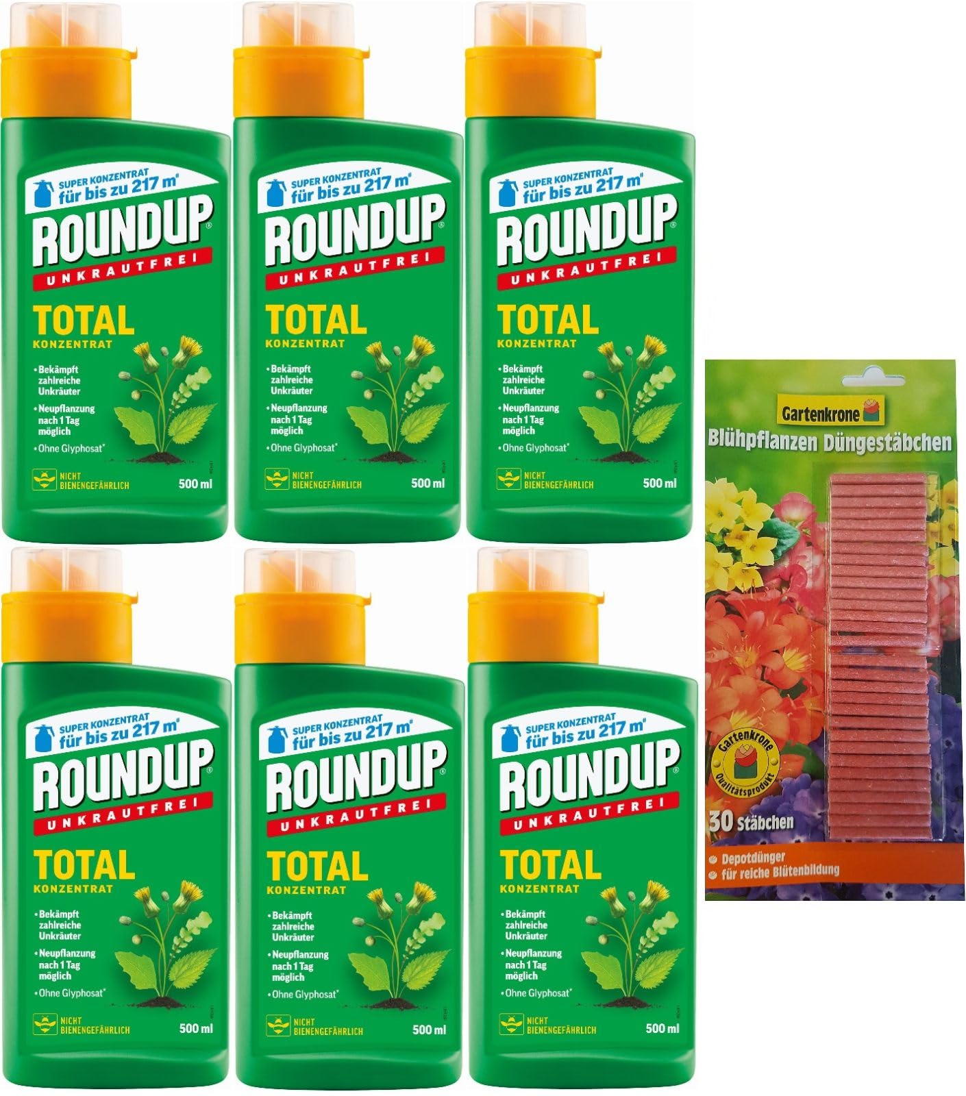6 X 500ml Roundup®Unkrautfrei Total Konzentrat