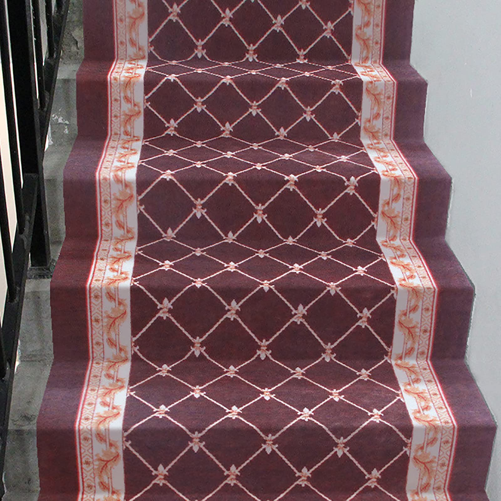 YTBHSHXZ stair treads， Washable Stair Treads,Polypropylene Mats,0.8m,for Indoors & Outdoors(Dark Red)