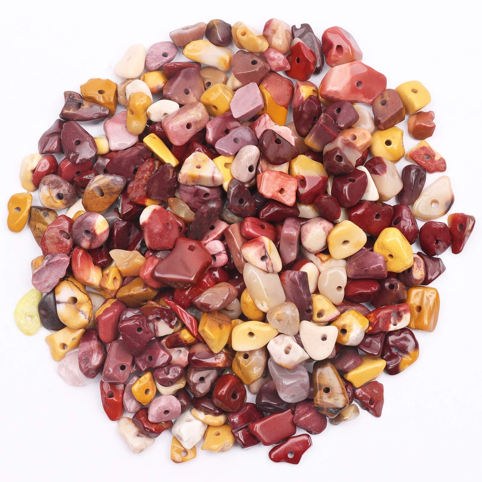 500Pcs Mookaite Irregular Natural Gemstone Chips Beads, 5-8mm Drilled Crystals Beads for Jewellery Making, Crystal Tumbled Chips for Bracelet Crafting — image 1