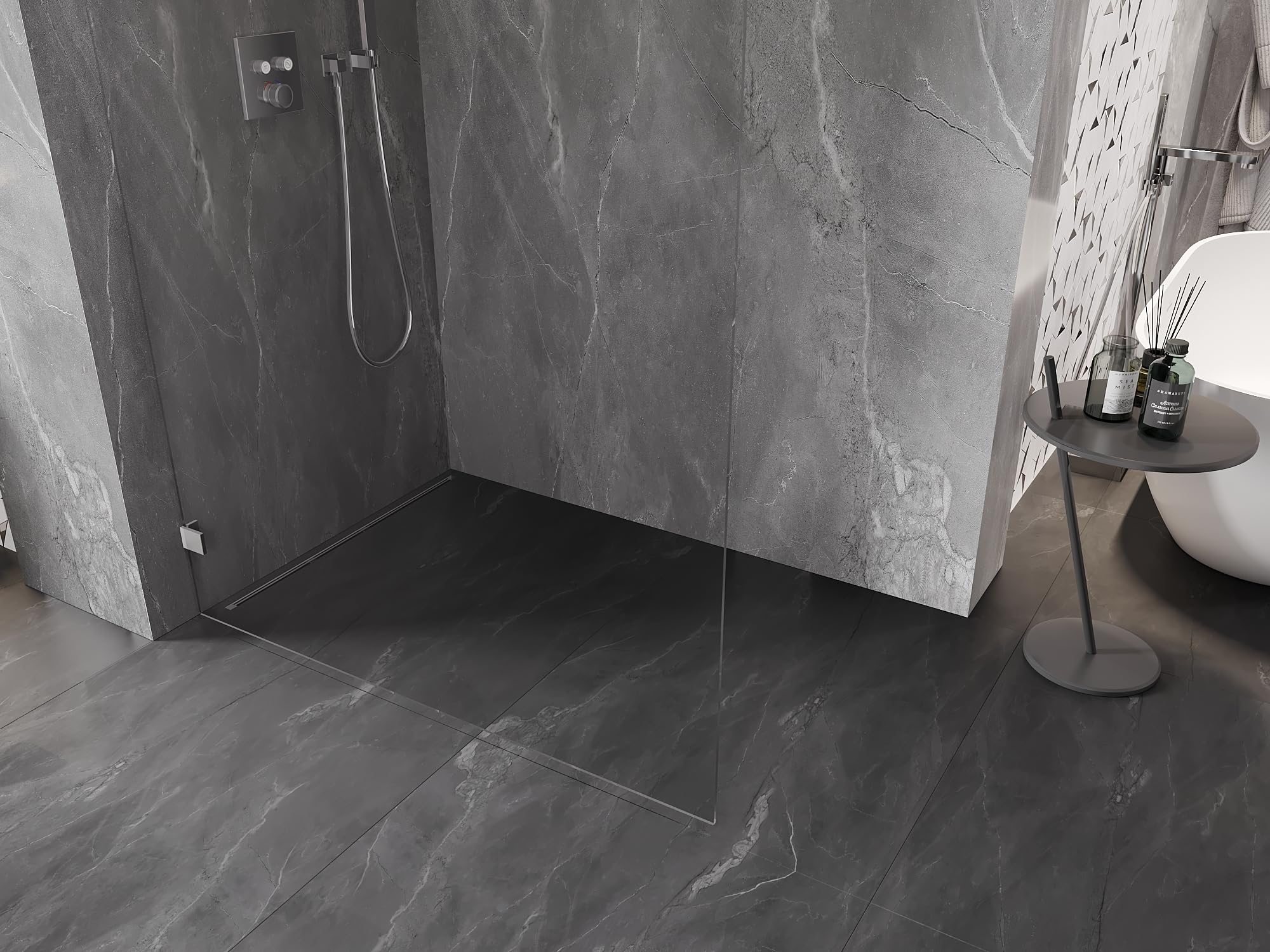 Mexen Lunar L - Parete doccia Walk-in sinistra, 70 x 200 cm, trasparente, 8 mm, cromato