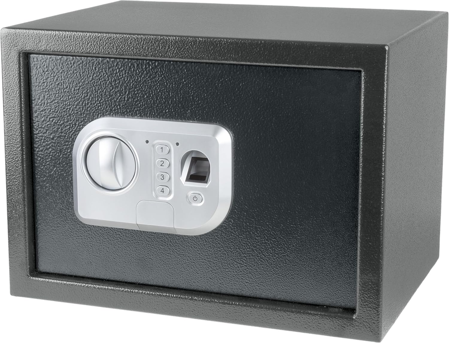 Electronic Safe - Digital Biometric Fingerprint Lock Box with 2 Override Keys - Business or Home Safe for Jewelry, Cash, and More by Stalwart (Dark Gray)