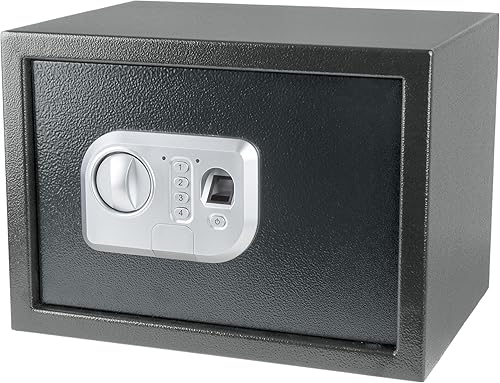 Stalwart - Caja de seguridad electrónica biométrica digital con 2 llaves de anulación, para negocios o hogar, para joyas, dinero en efectivo y más