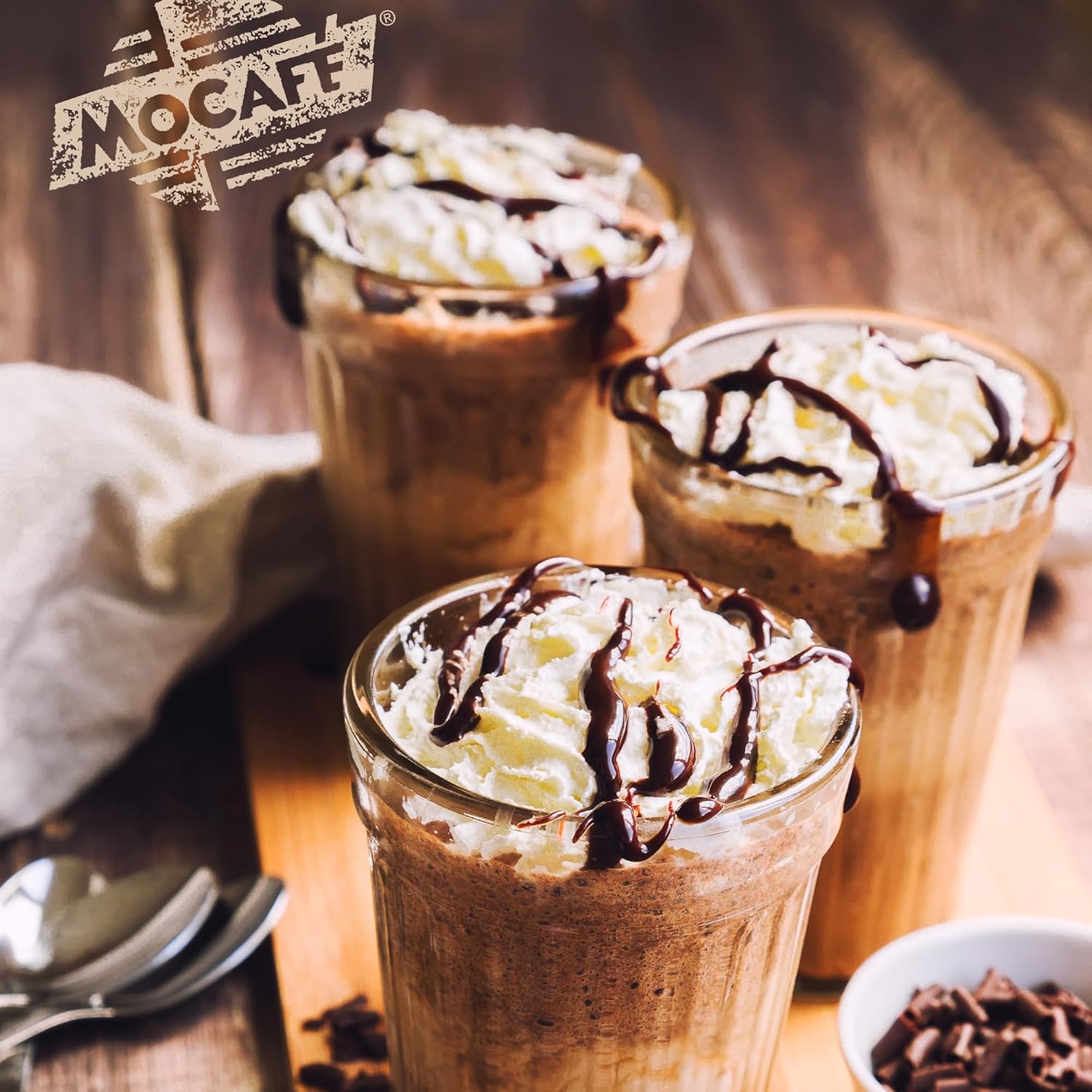 MOCAFE Frozen Hot Chocolate Drink Mix, Arctica Rich Dark Cocoa Frappe Powder, 3lb Bulk Bag