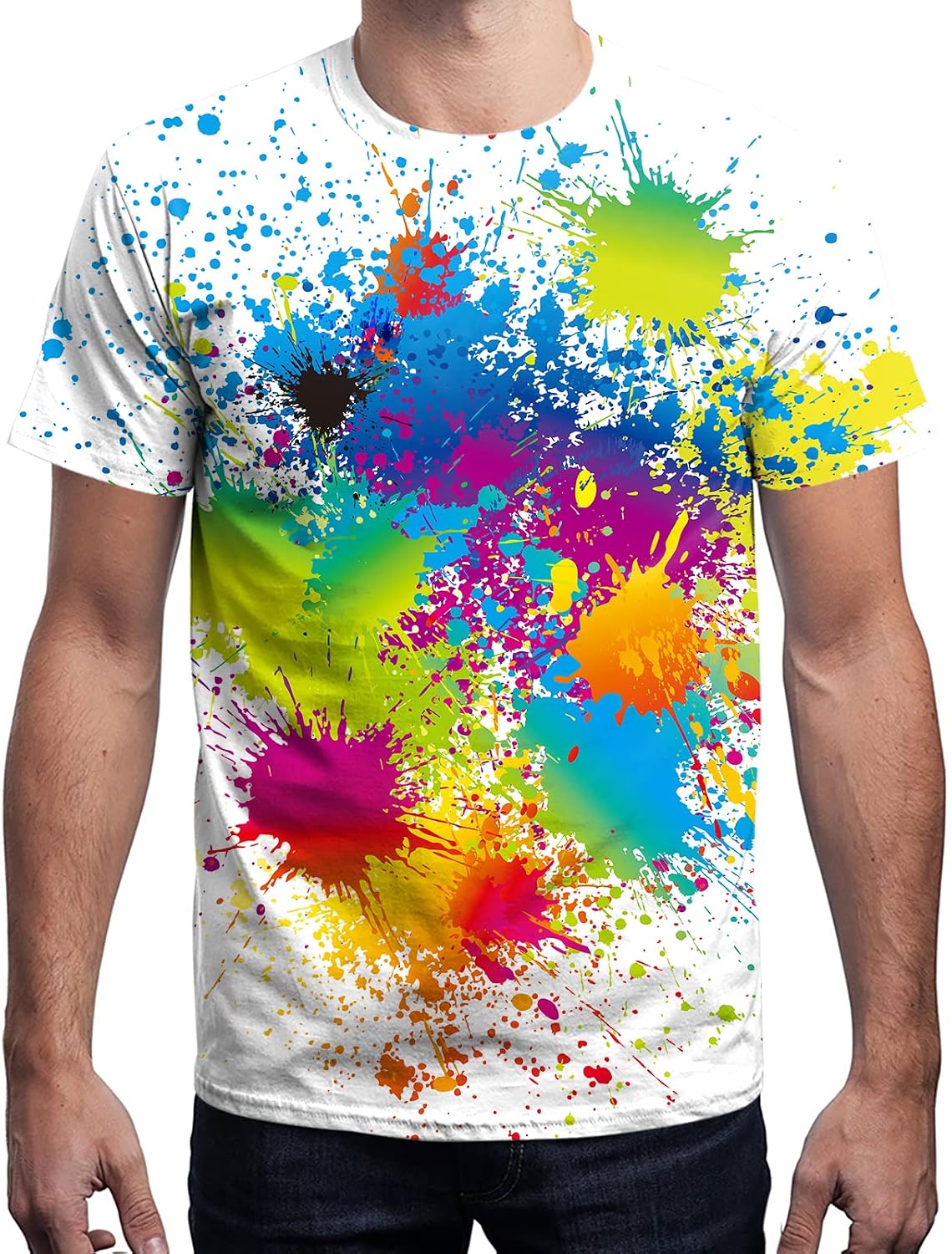Neemanndy 3D Graphic Colorful T-Shirts Short Sleeve Crew Neck Print Tee for Men Women and Youngs
