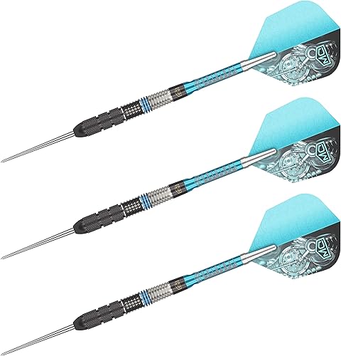 Miniatura 2 de DW Piranha 01 90% Dardo de punta de acero de tungsteno, 23G | Juego de dardos de punta de metal con vuelos de repuesto y cartera de almacenamiento,