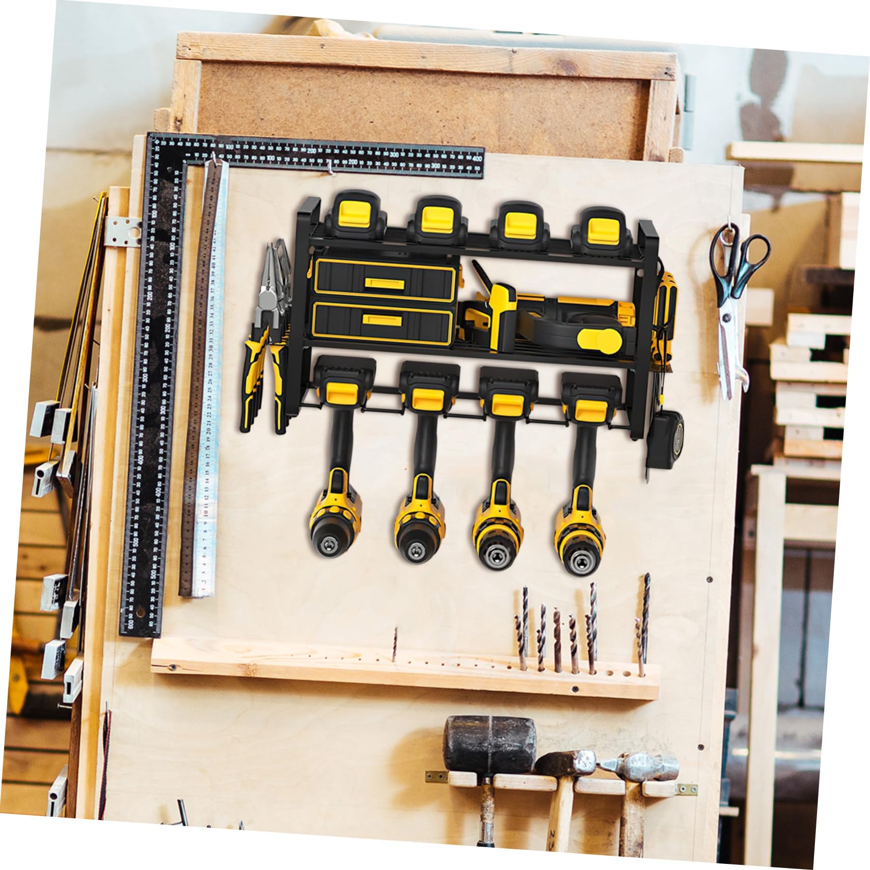Organizer Per Utensili Elettrici Per Trapani e Cacciaviti Carbonio Facile Installare Per Garage e Officina