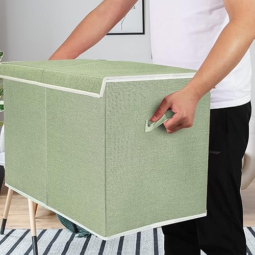 Miniatura 5 de popoly Caja de juguetes grande con tapa plegable resistente organizador de almacenamiento de juguetes cestas para niños niñas guardería sala de