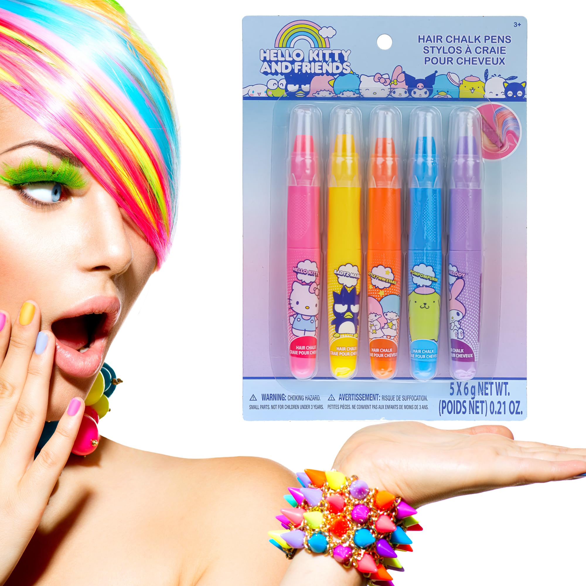 Amazon.com: Hello Kitty Temporary Hair Markers, Washable, Ages 3+