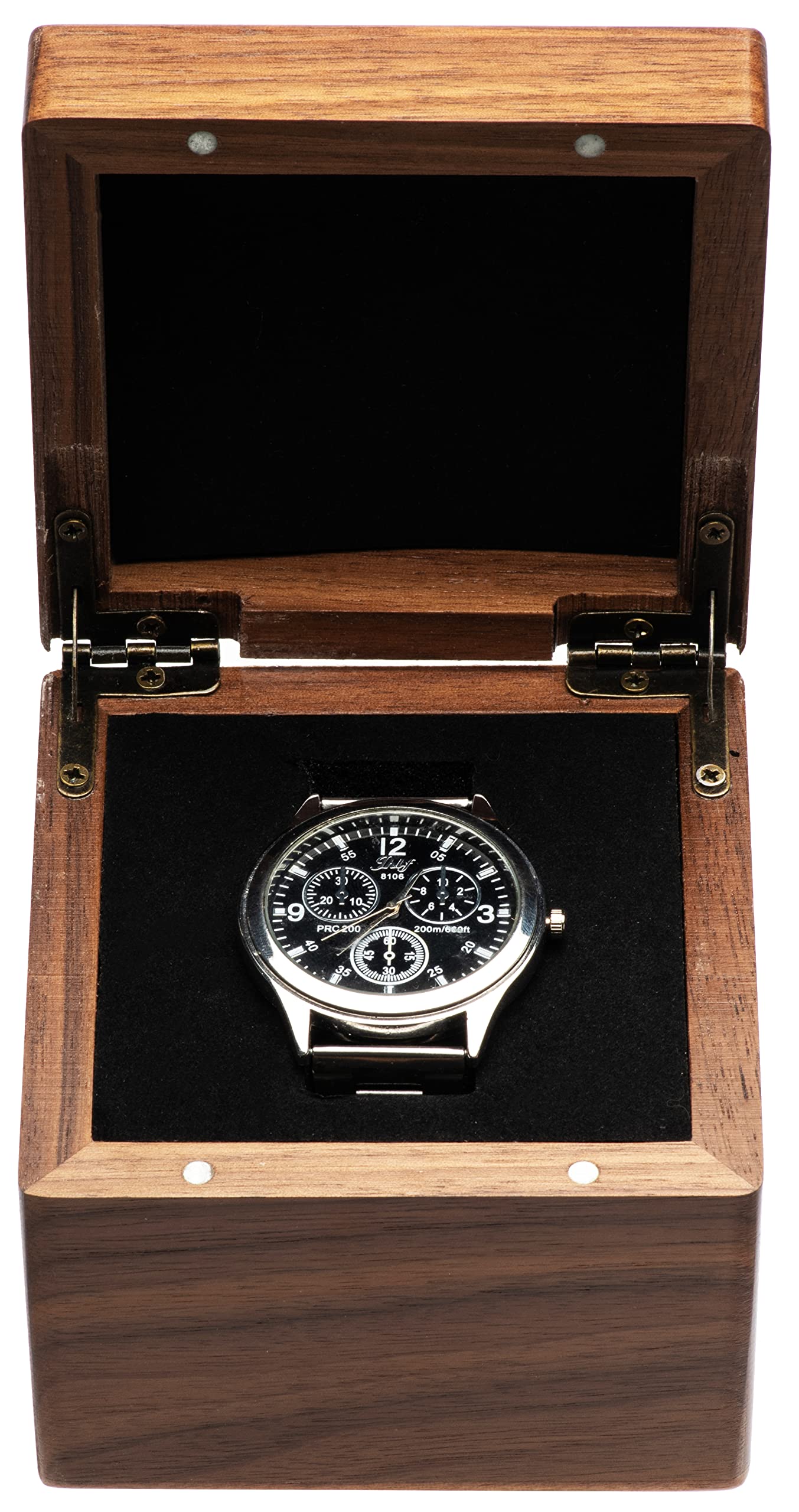 Single Walnut Wooden Watch Box Watch Storage Travel Case Organizer for Men and Women Wristwatch Display Box Holder