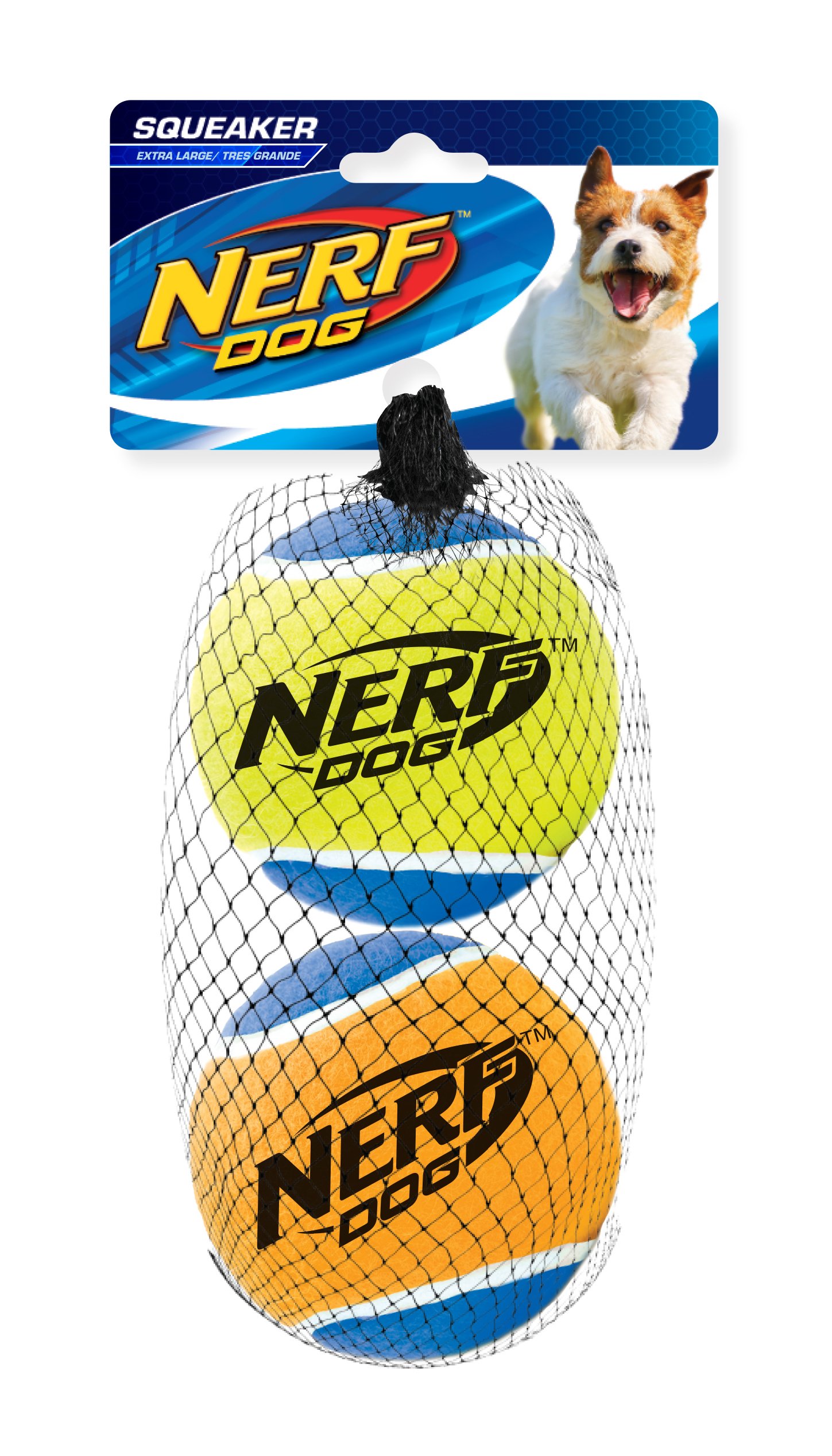 Nerf Dog Squeak Tennis Balls: 3"