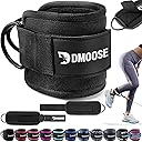 DMoose Fitness Ankle Strap for Cable Machine - One Size Fit with Premium Padding Cuffs, Ankle Bands for Working Out, Booty Workouts, Leg Extension, Hip Abductors, Kickbacks & Lower Body Exercises