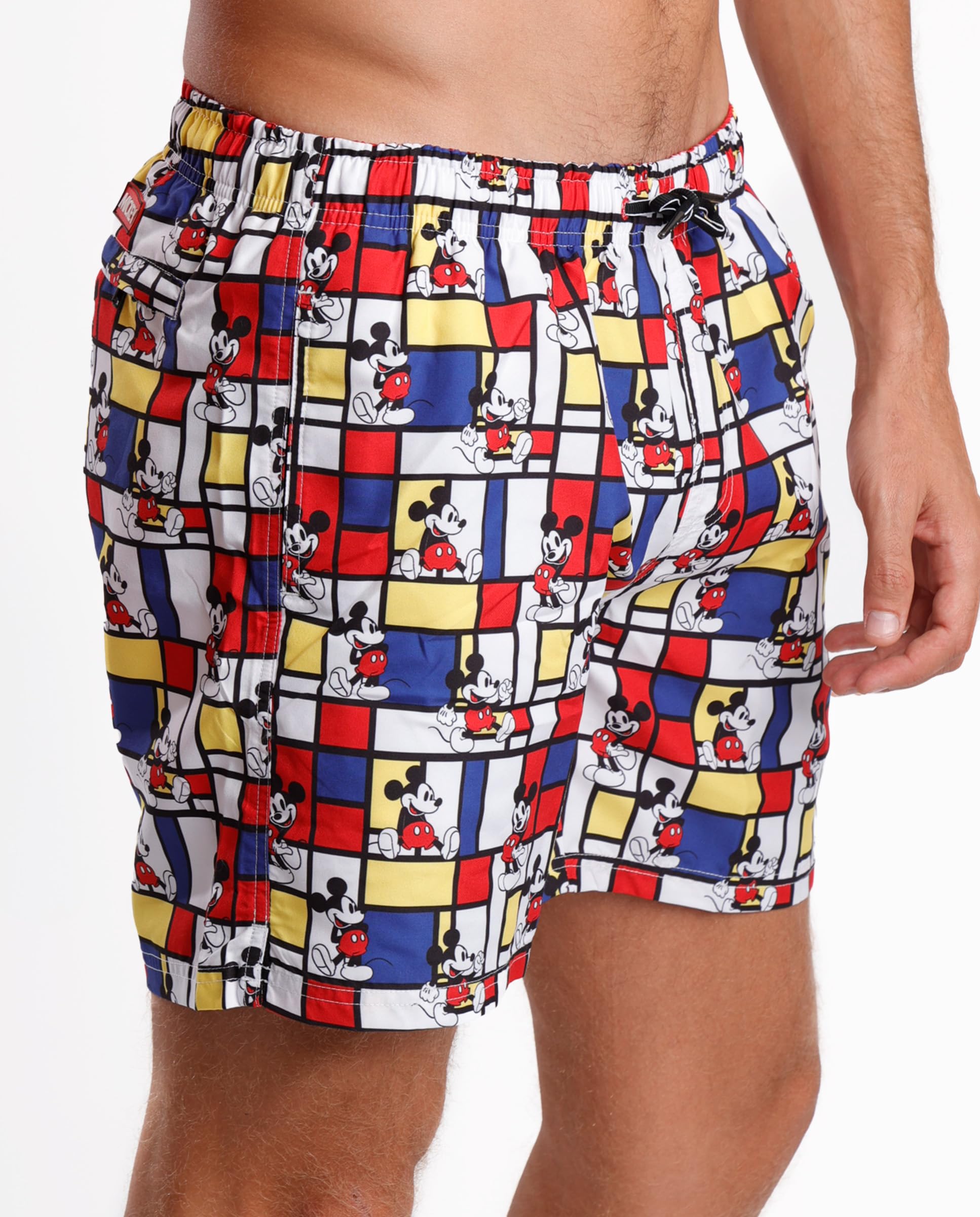 Disney Costume da Bagno Uomo Boxer Mare con Vita Elasticizzata, Coulisse, Tasche e Rete Interna – Costume Estivo con Stampa Originale (IT, Testo, XXL, Regular, Regular, Multicolore)