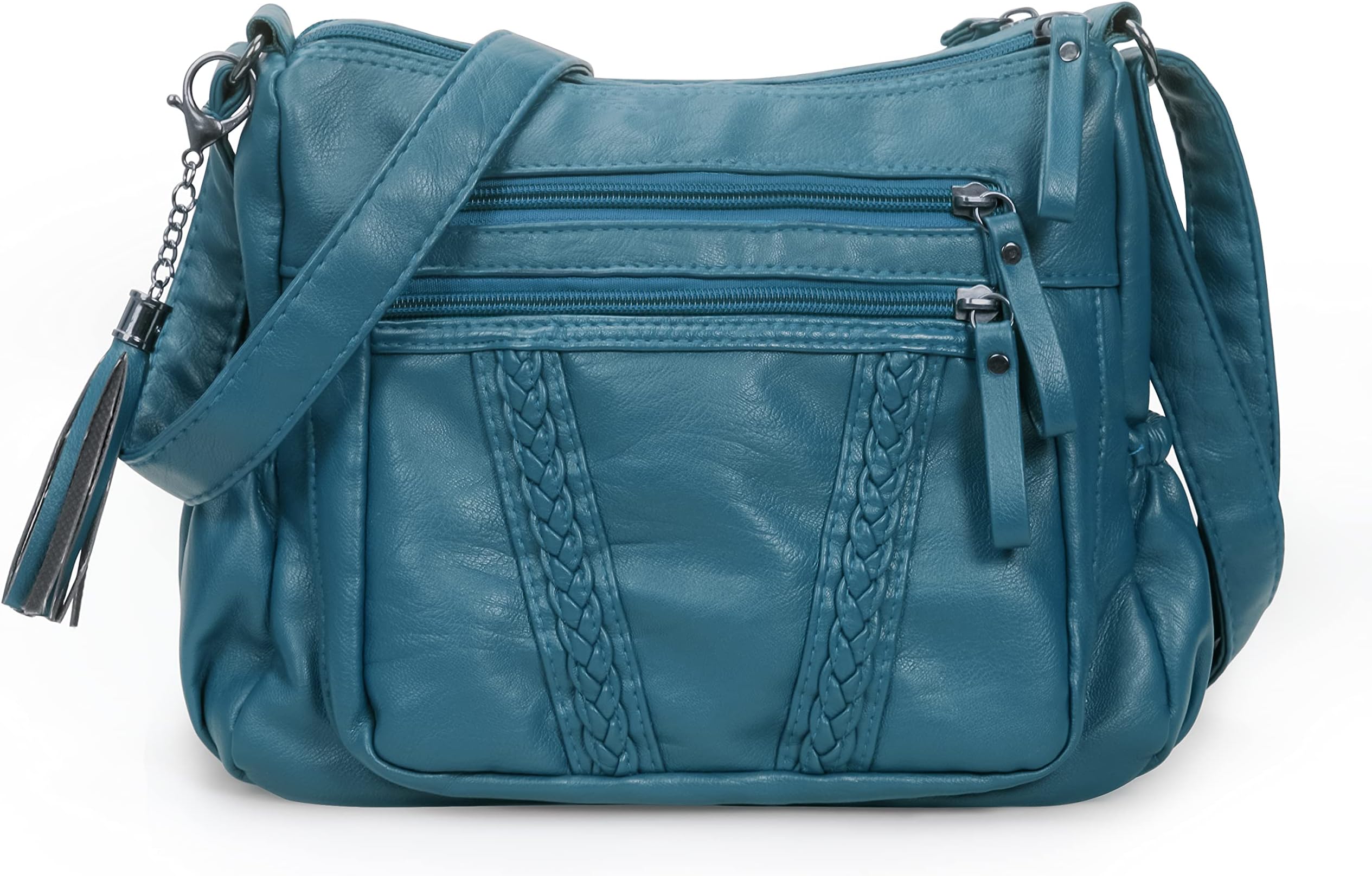 Ladies Handbag Soft PU Leather Crossbody Bag for Women Lightweight Shoulder Bag Multi Pockets Crossbody Handbag for Women Ladies