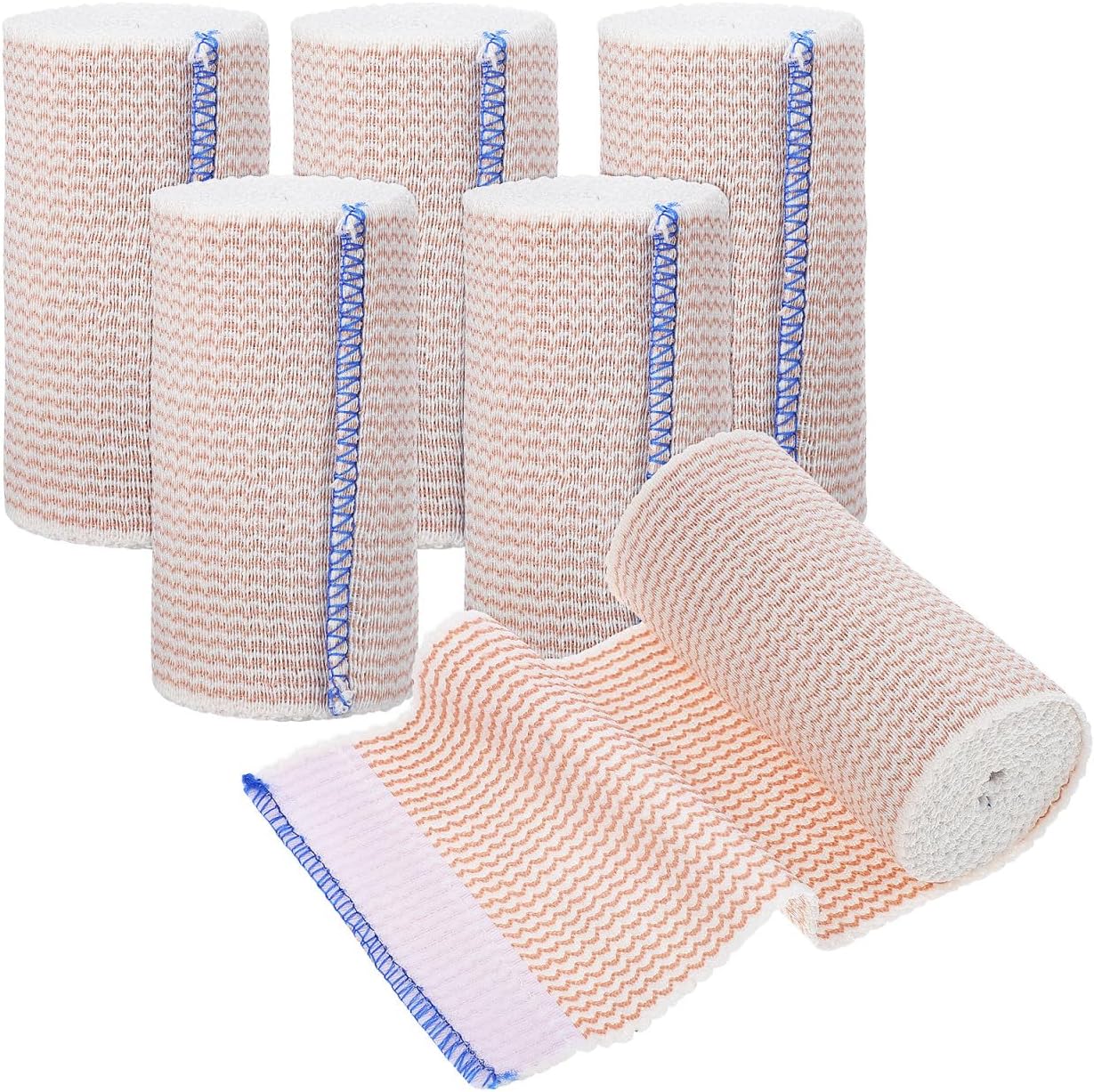 6rolls Multi-use Elastic Bandage Wraps Ace Wrap Bandage Tape Self Adhering Sports Strap Leg for Wounds