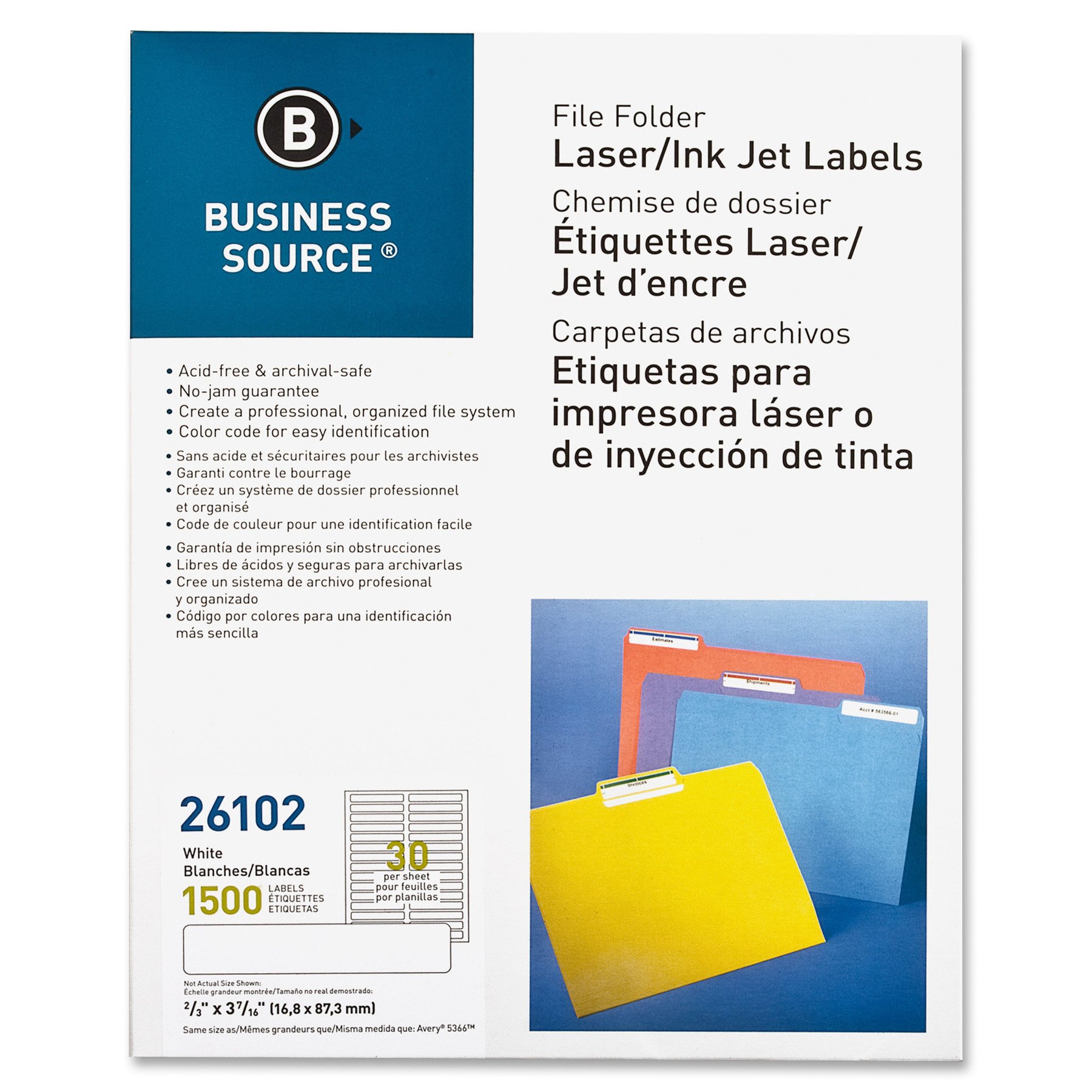 Amazon.com : Business Source 26102 File Folder Labels - Pack of