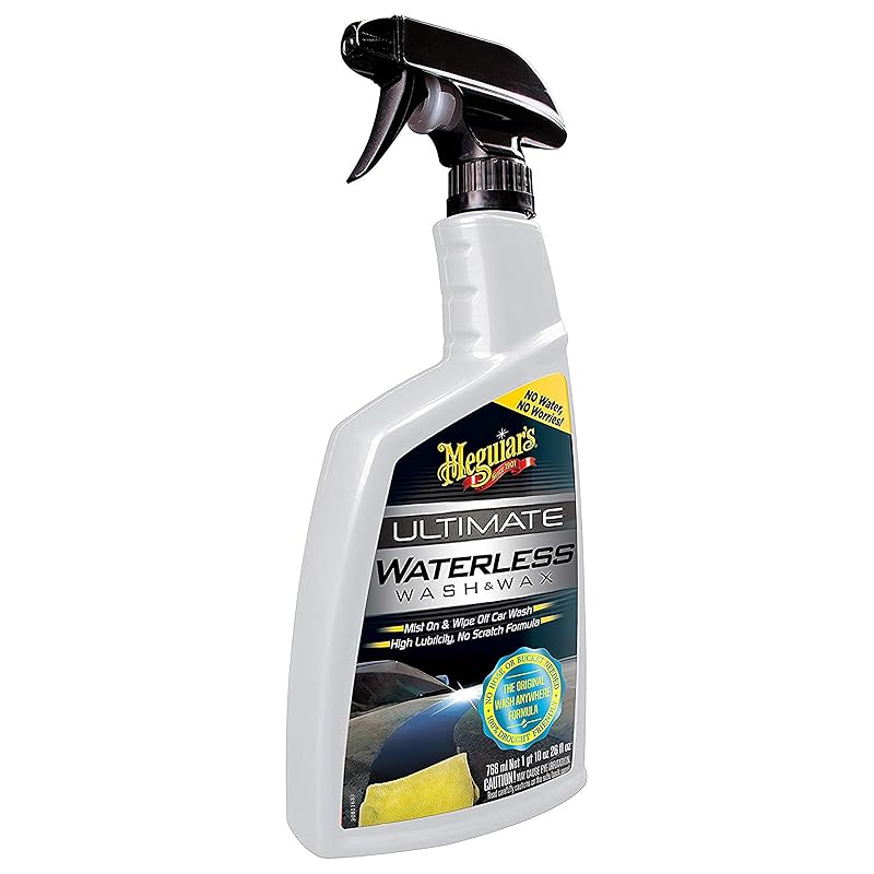 Meguiar’s Ultimate Waterless Wash & Wax, Scratch-Free Cleaning Spray that Cleans and Protects Without Water, 2-in-1 Detailer for Shine, Cool Car Gifts for Men and Women, 26 Oz 26 Fl Oz (Pack of 1)