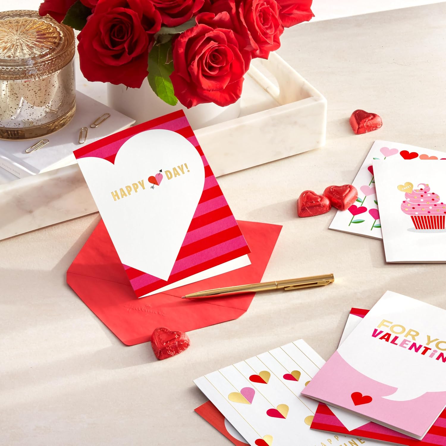 Hallmark Valentines Day Cards Assortment, Pink and Red (36 Cards and Envelopes) - Image 2