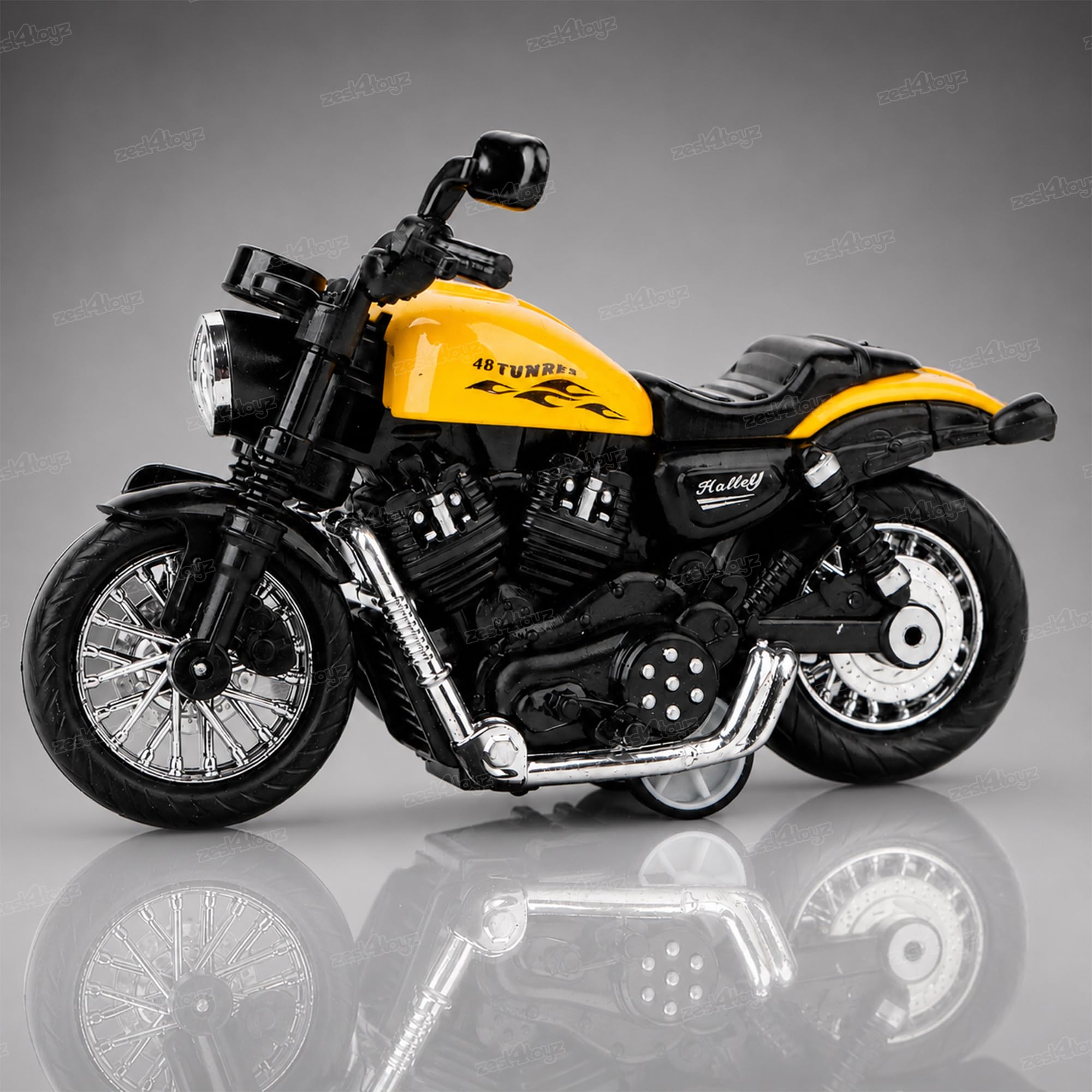 Zest 4 Toyz 1:14 Scale Die-Cast Pull Back Feature Motorcycle Toy with Alloy Body for Kids (Multicolor)-image-36