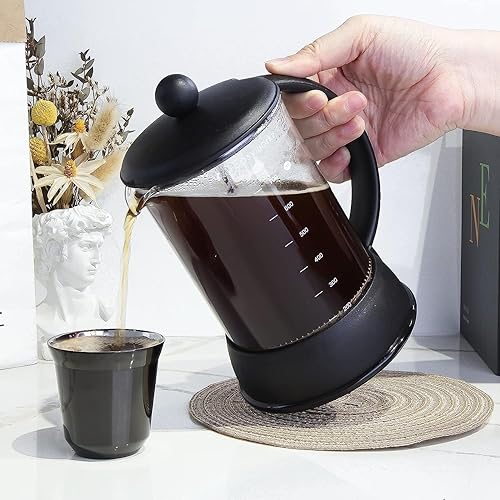 Miniatura 5 de Easyworkz Eclipse - Prensa francesa de 27 onzas, con cuchara de café medidora de acero inoxidable retro de 0.35 onzas, color bronce