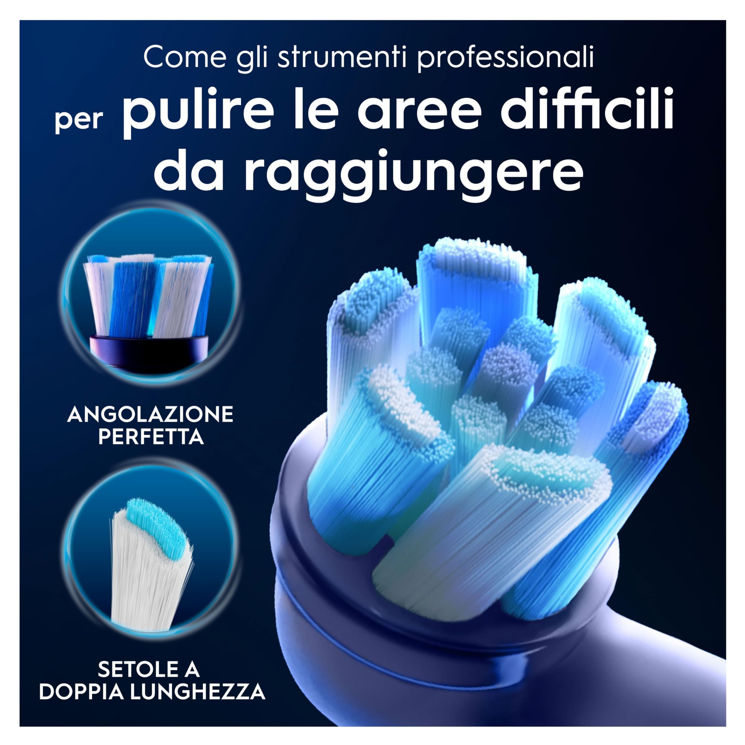 Oral-B Serie iO Ultimate Clean Testine Di Ricambio Originali, Confezione da 6 Pezzi di Ricambio Bianchi Per Spazzolini Da Denti Elettrici Oral-B iO, Rimozione Profonda Della Piastra Batterica
