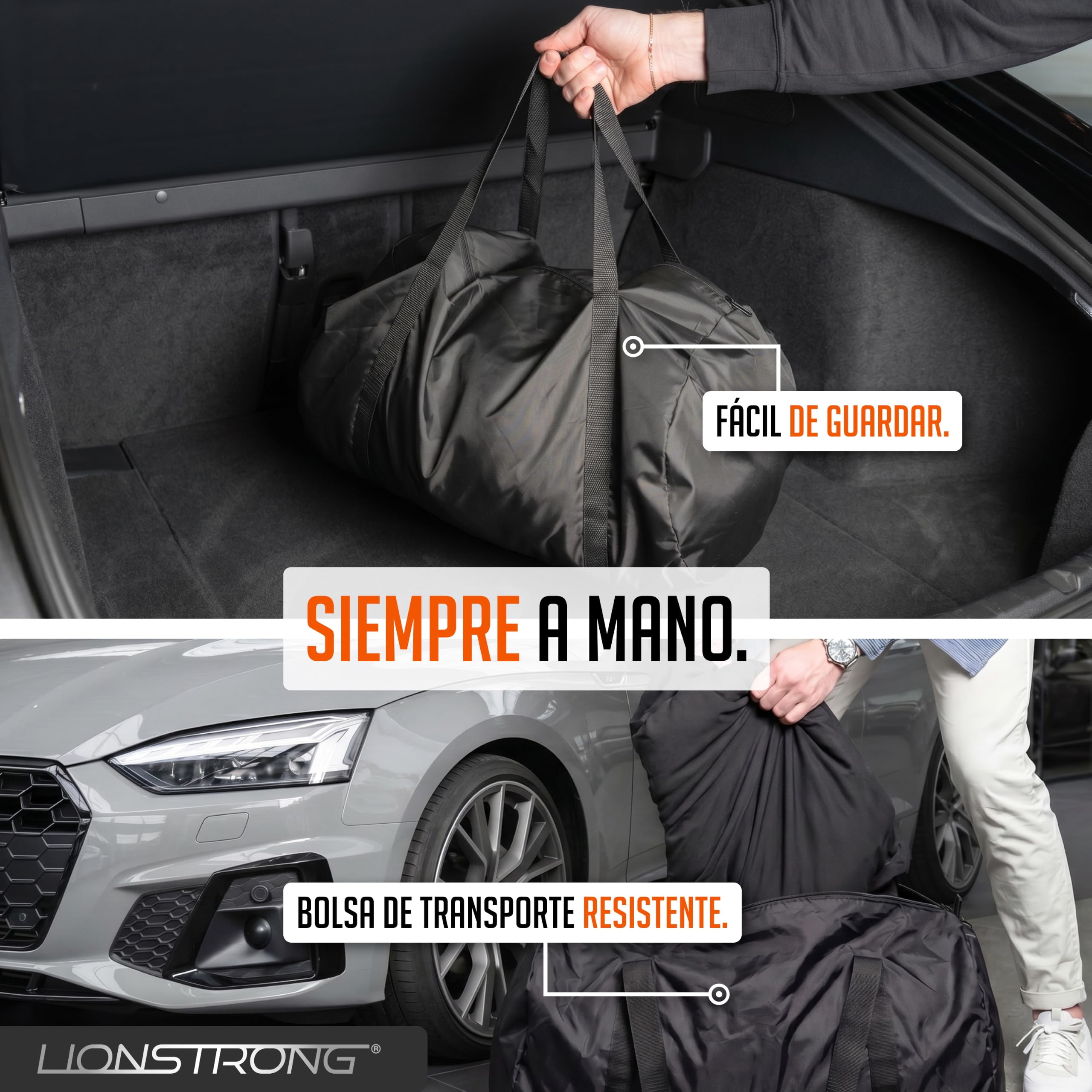 Funda para Coche de Interior – Protección contra el Polvo y la Suciedad para Coches pequeños, berlinas y SUV – con Bolsa de Almacenamiento – Sujeción Segura Mediante Banda elástica – Diseño Deportivo