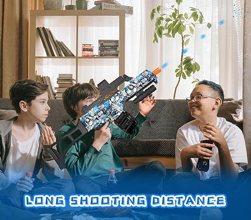 Miniatura 10 de JIFTOK - Pistola eléctrica de bolas de gel, lanzador automático de bolas de salpicaduras de alta velocidad con más de 40000 y gafas, juguetes