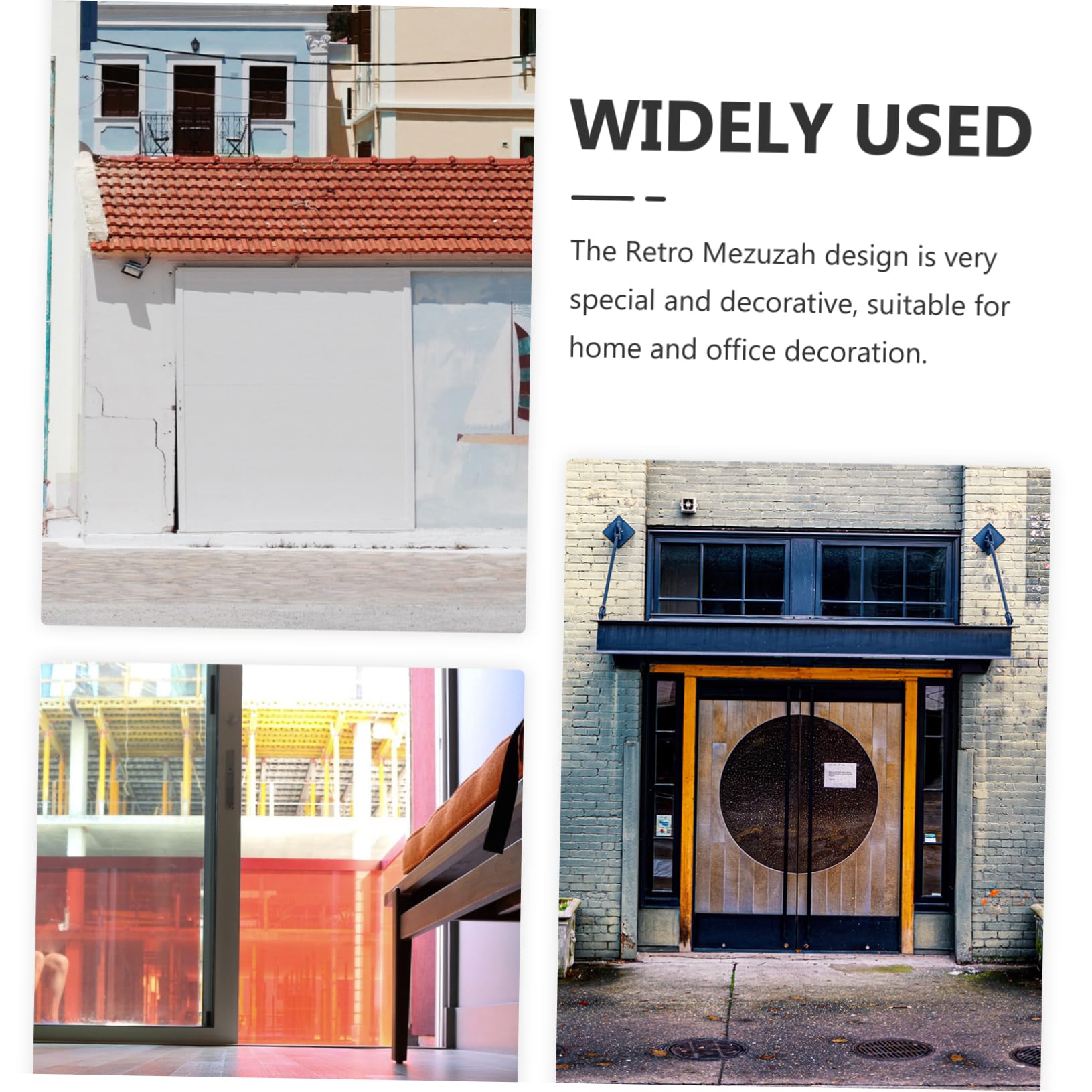 Mezuzah Ebraico In Resina - Caso Classico Da Porta, Colore Nero - Con Strumenti Di Installazione - Foto 5