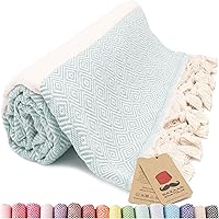 Vista 50 de Bazaar Anatolia Toalla de playa turca – 100% algodón, secado rápido, toalla a rayas sin arena para baño y campamento – De gran tamaño 71 x 39