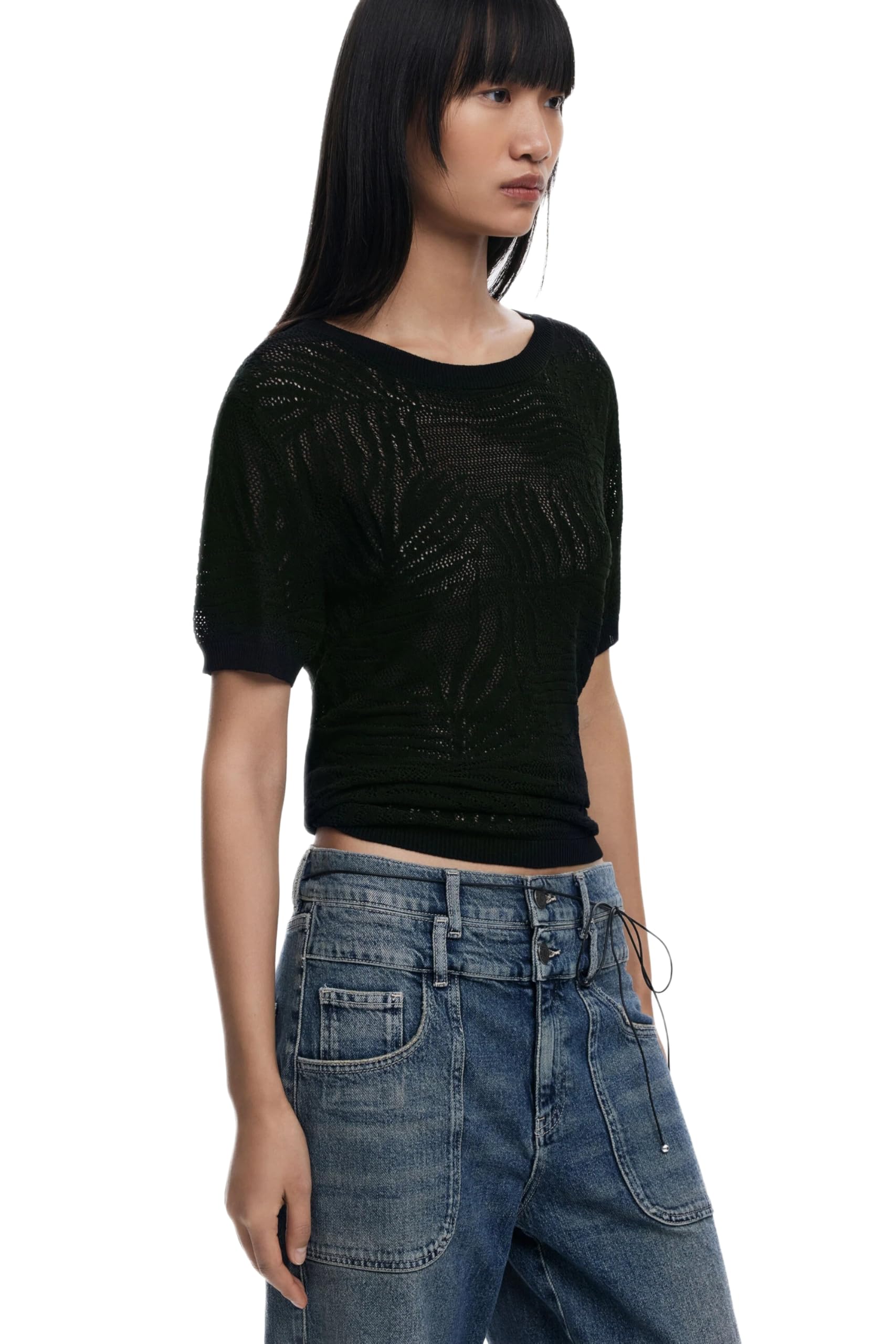 Desigual Sacramento Knit Tshirt 25SWTK97 Black
